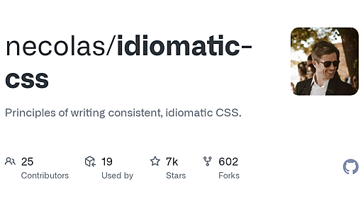 GitHub - necolas/idiomatic-css: Principles of writing consistent, idiomatic CSS.