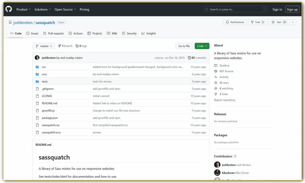 65+ SASS Mixins Library 21 SassQuatch