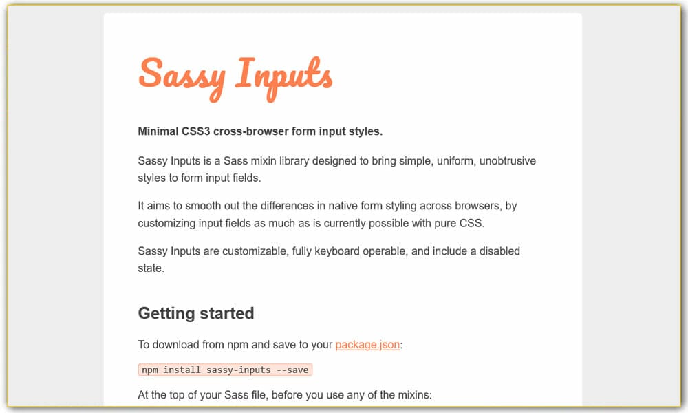 65+ SASS Mixins Library 14 Sassy Inputs