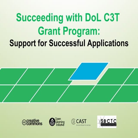 Succeeding with DoL C3T Grant Program: Support for Successful Applications