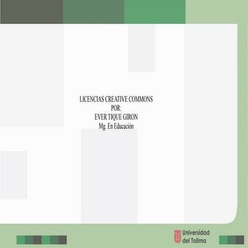 Concepto de las licencias creativecommons