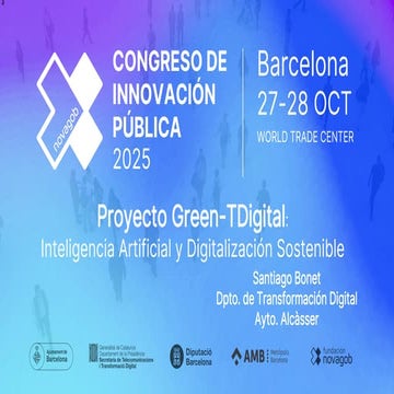 Congreso Novagob 2025 - Proyecto Green-TDigital - Alcasser