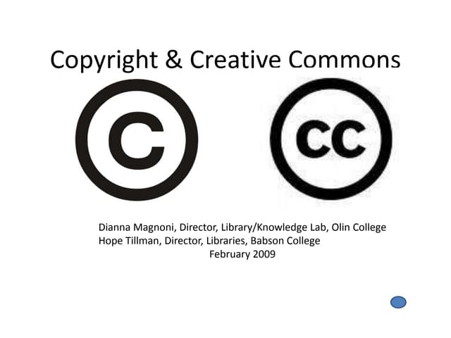 Copyright  and Creative Commons 2009