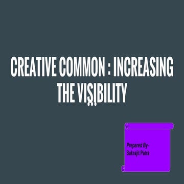 Creative Common : Increasing the visibility