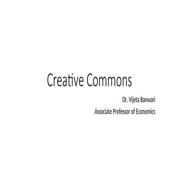 Creative Commons licencing by American non profit organisation