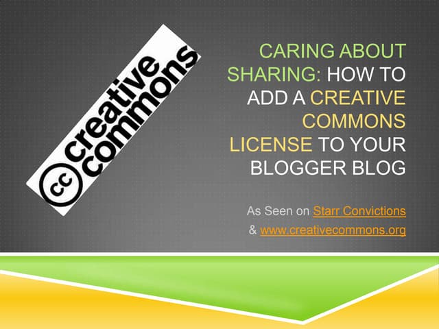 How To Use Creative Commons Licenses