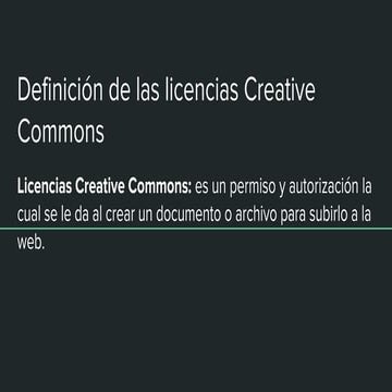 Definición de las licencias creative commons