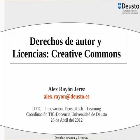 Derechos de autor y licencias: Creative Commons