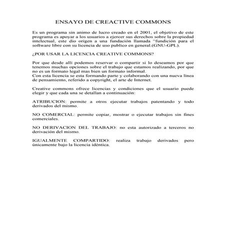 Ensayo De Creactive Commons