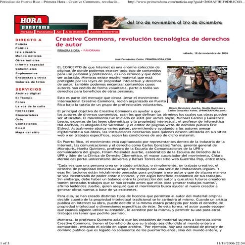 Launching, Creative Commons. Interview