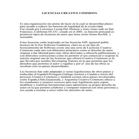 Licencias Creative Commons
