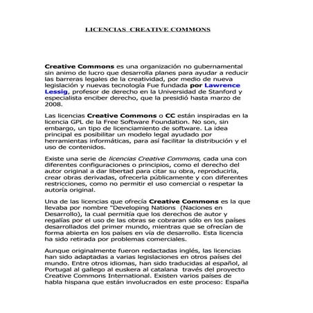 Licencias  Creative Commons