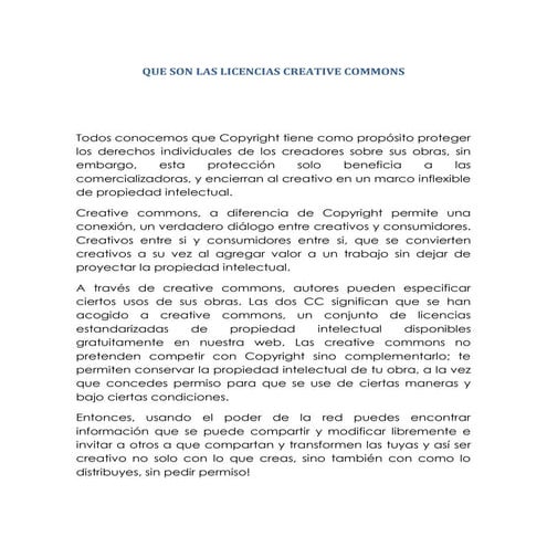 Licencias Creative Commons