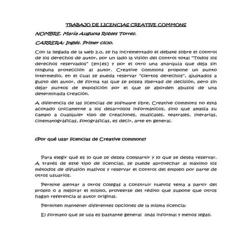 Trabajo de licencias creative commons