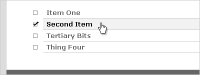 Example of a styled unordered list