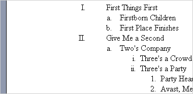 Sample outline created in HTML and CSS