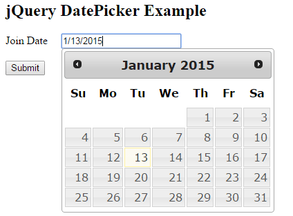 Simple jQuery UI DatePicker in MVC View