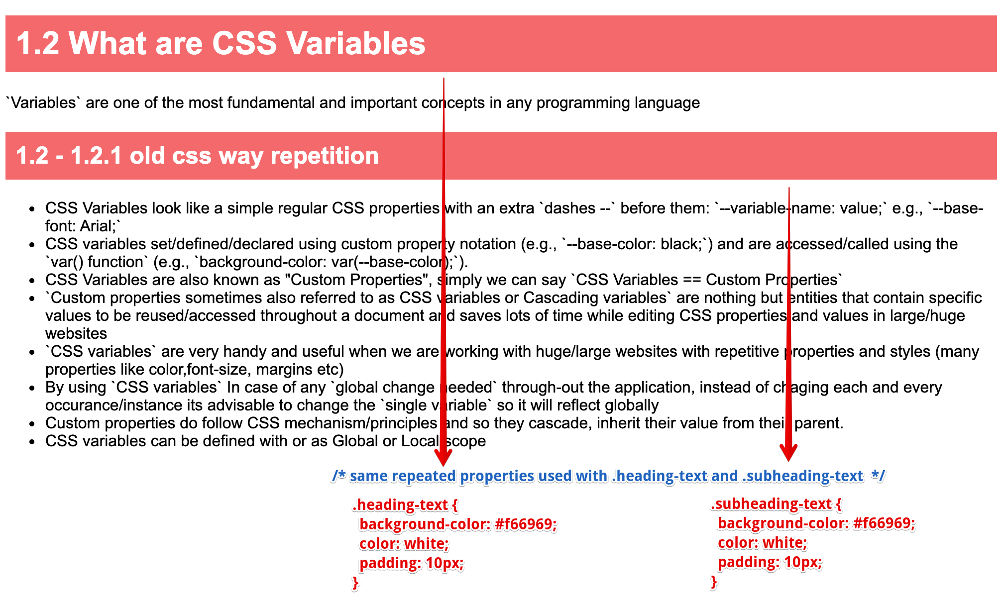 The old CSS way of repeating value The old CSS way of repeating value