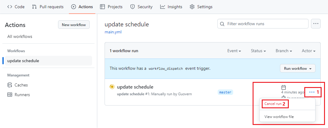Cancel running Workflow Cancel running Workflow