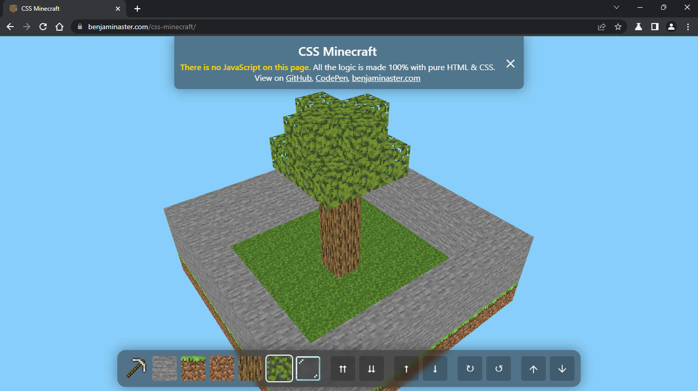screenshot of CSS Minecraft
