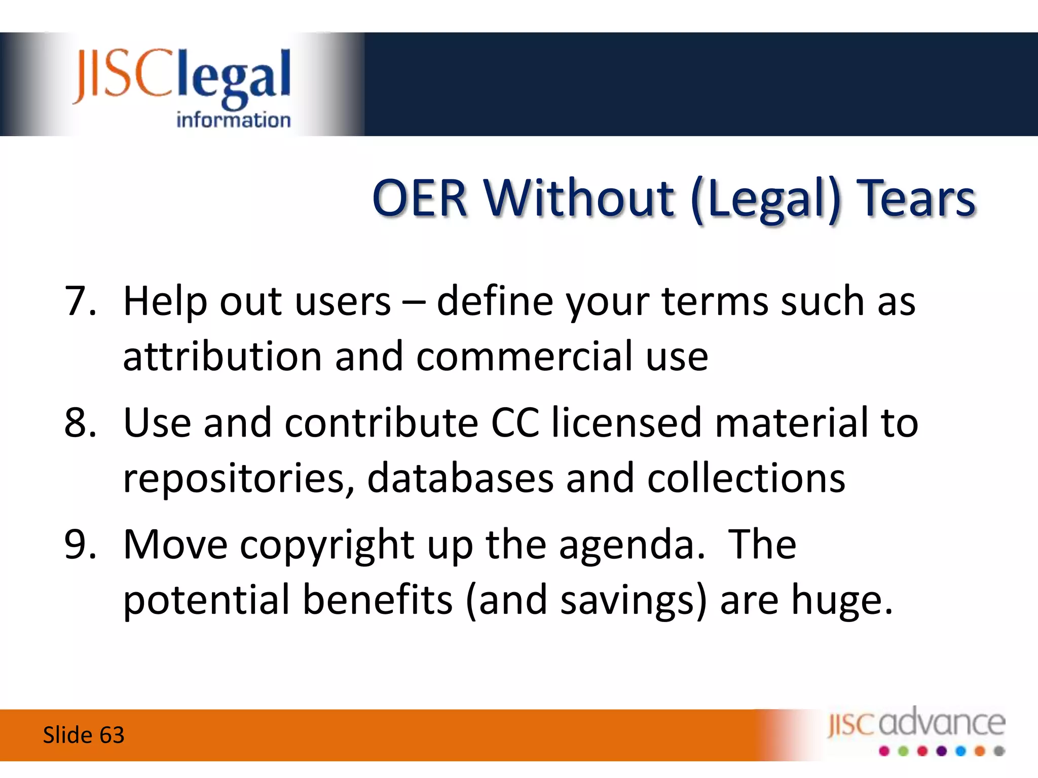 Scenario – Using AudioThe modern languages department at the University of Central Scotland have recorded several ‘vodcasts’ and wish to add some music to make them more interesting, before making them available as OERs.  How would you advise?