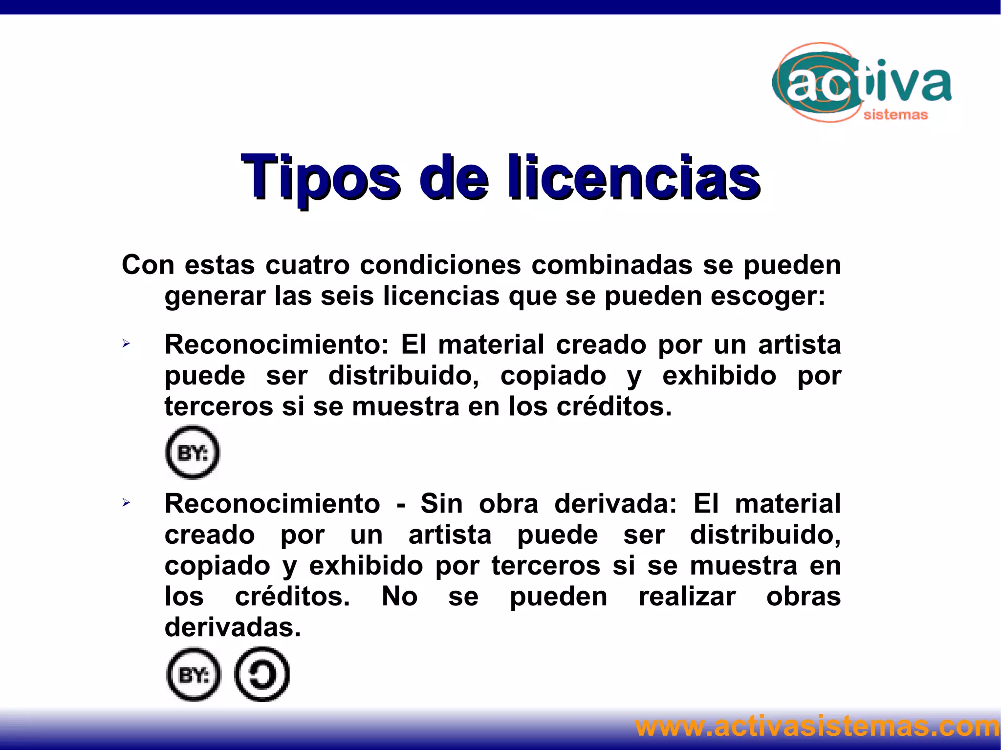 Mucha gente se ha dado cuenta a lo largo del tiempo de que el derecho de copia absoluto no le ayuda a la hora de conseguir la exposición o distribución amplia que desea. Por la razón que sea, es obvio que muchos habitantes de Internet quieren compartir su trabajo y poder reutilizar, modificar y distribuir su trabajo con otros en términos generosos. Creative Commons trata de ayudar a la gente a expresar esta preferencia por compartir ofreciendo a todo el mundo un conjunto de licencias en la web, sin coste alguno. 
