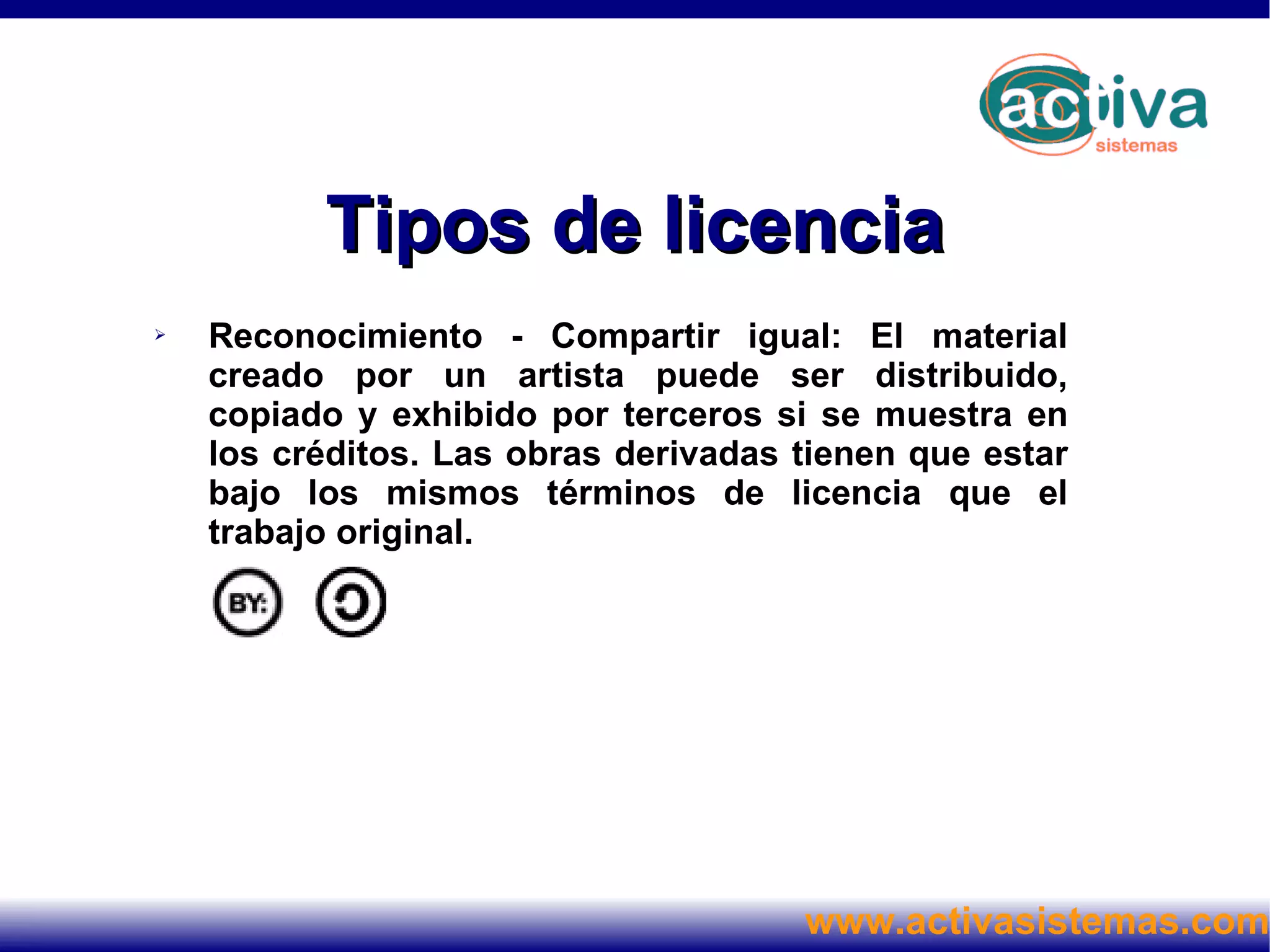 El proyecto CC España se inició en febrero del año 2003 cuando la Universidad de Barcelona decide buscar un sistema para publicar material docente siguiendo el ejemplo del Massachusets Institute of Technology. Se decide optar por el sistema de licencias de Creative Commons y se establece un acuerdo de trabajo por el cual la UB lideraría el proyecto de adaptación de las licencias al Estado Español en castellano y catalán. 