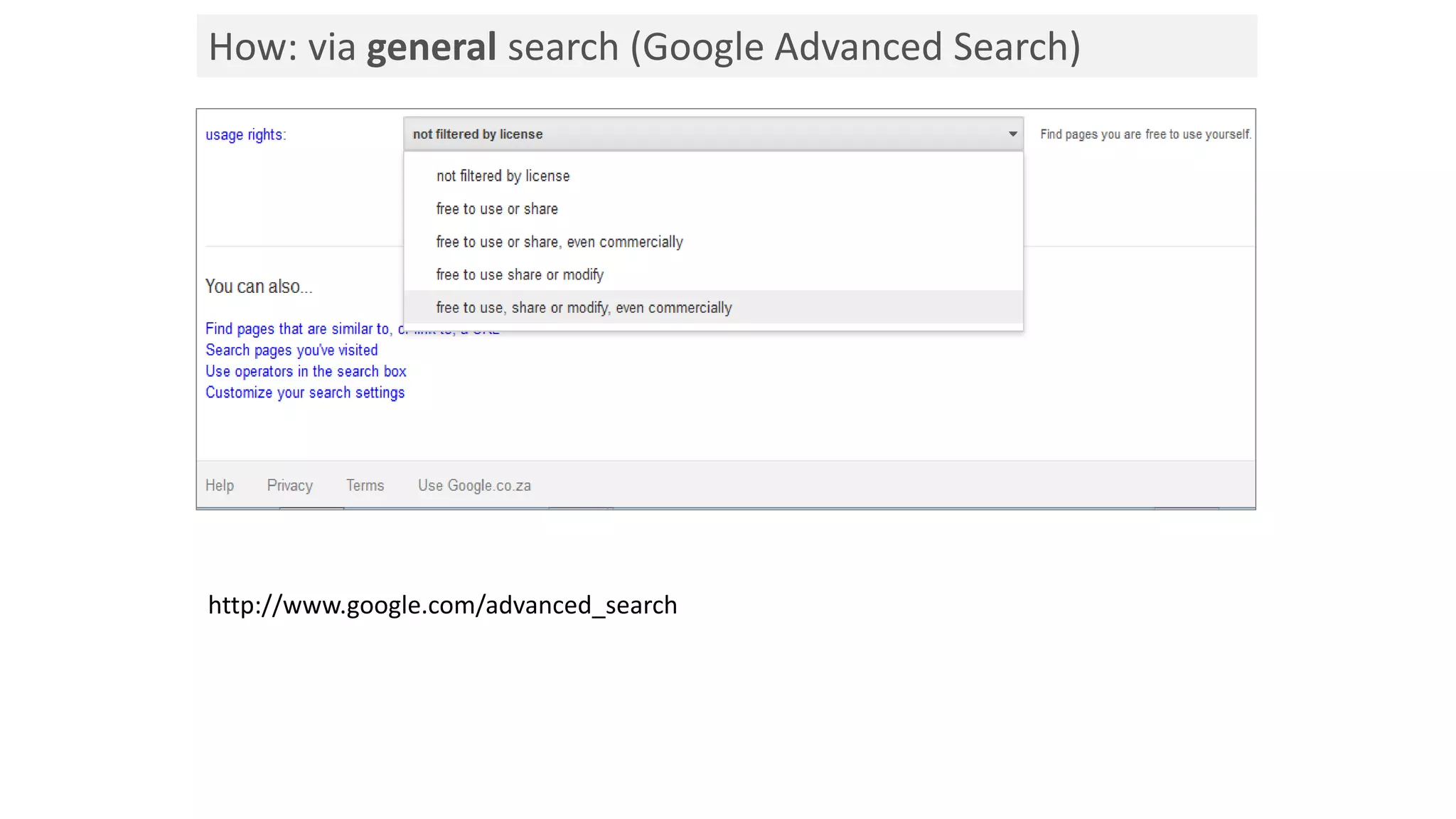How: via general search (Google Advanced Search)
http://www.google.com/advanced_search
 