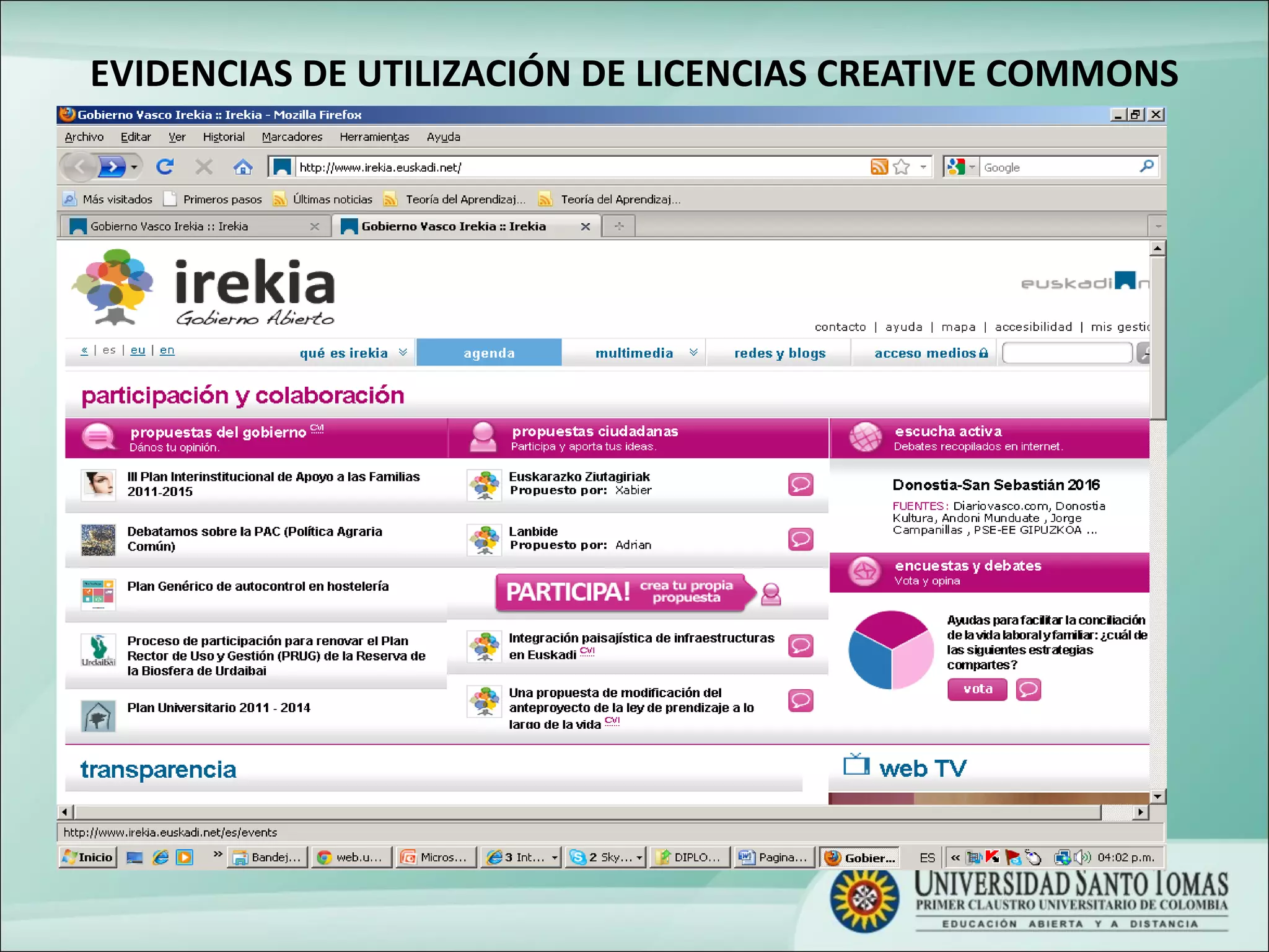EVIDENCIAS DE UTILIZACIÓN DE LICENCIAS CREATIVE COMMONS 