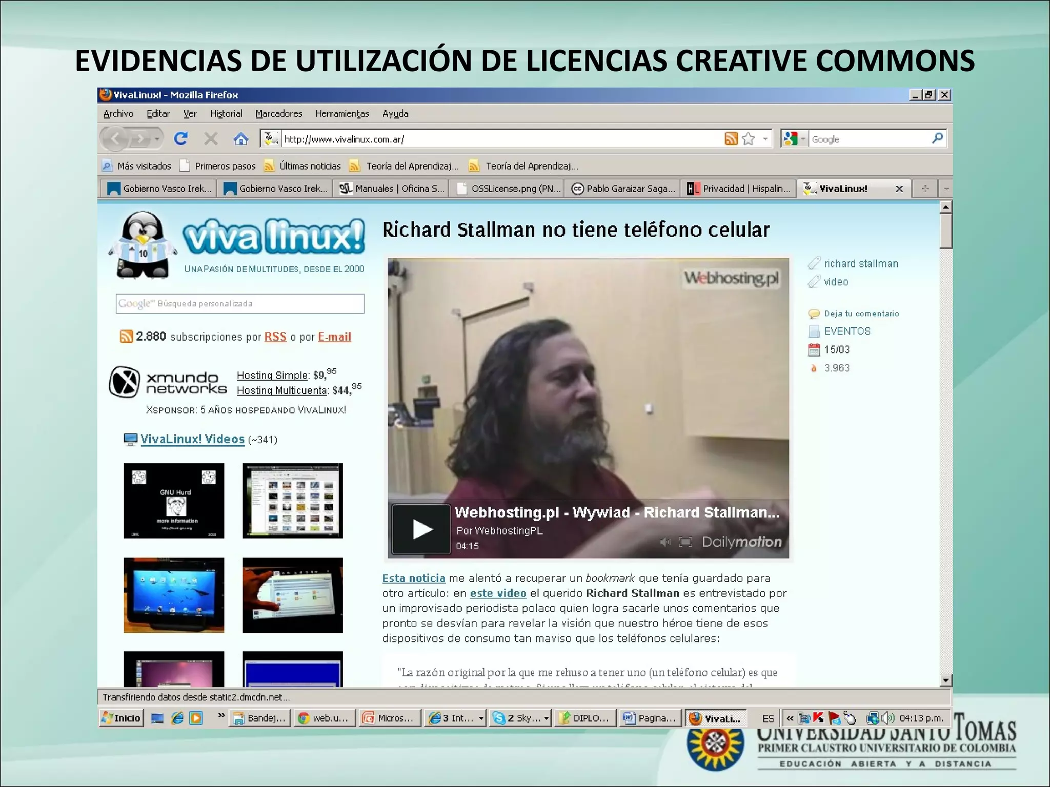 EVIDENCIAS DE UTILIZACIÓN DE LICENCIAS CREATIVE COMMONS 