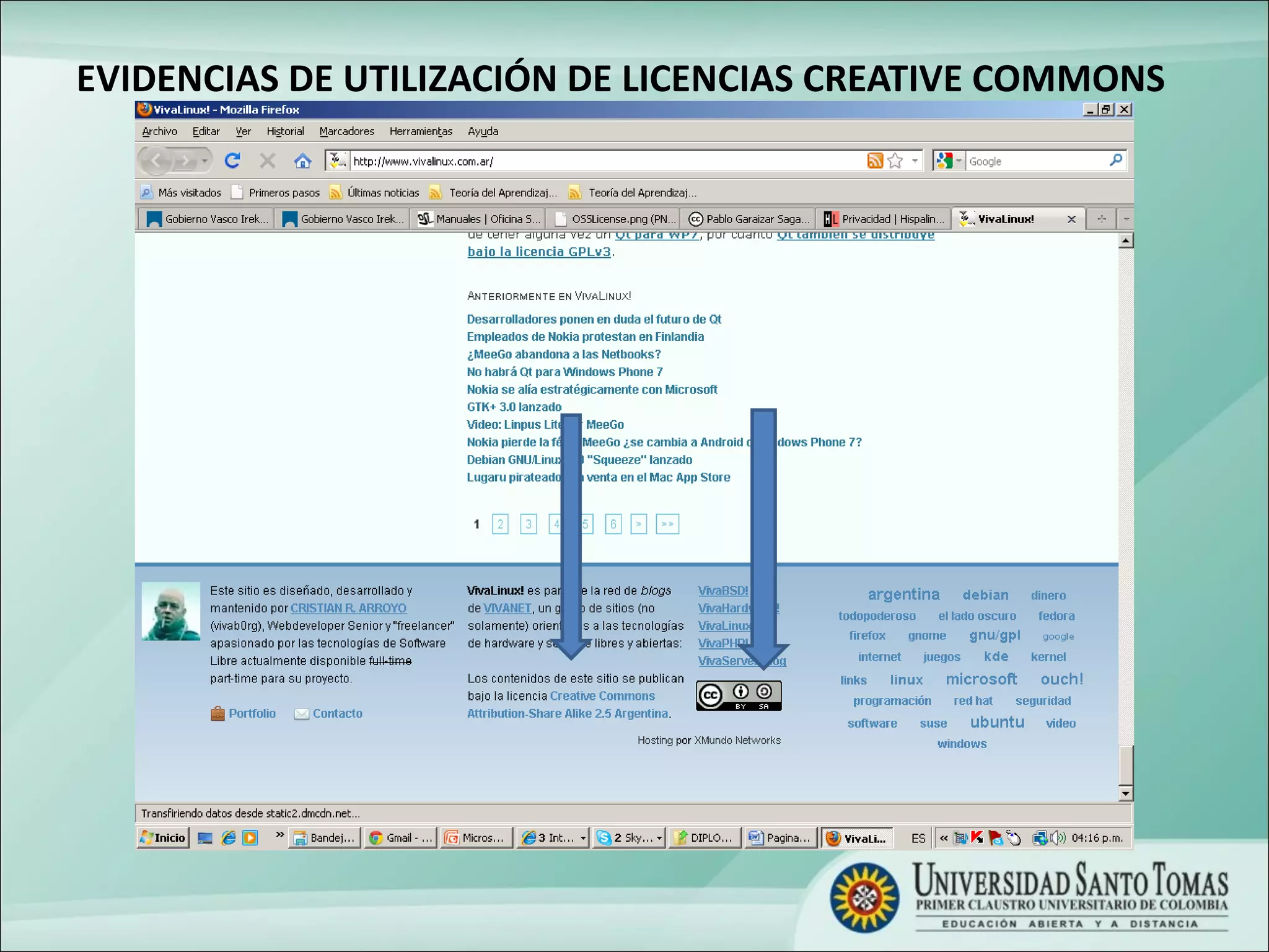 EVIDENCIAS DE UTILIZACIÓN DE LICENCIAS CREATIVE COMMONS 