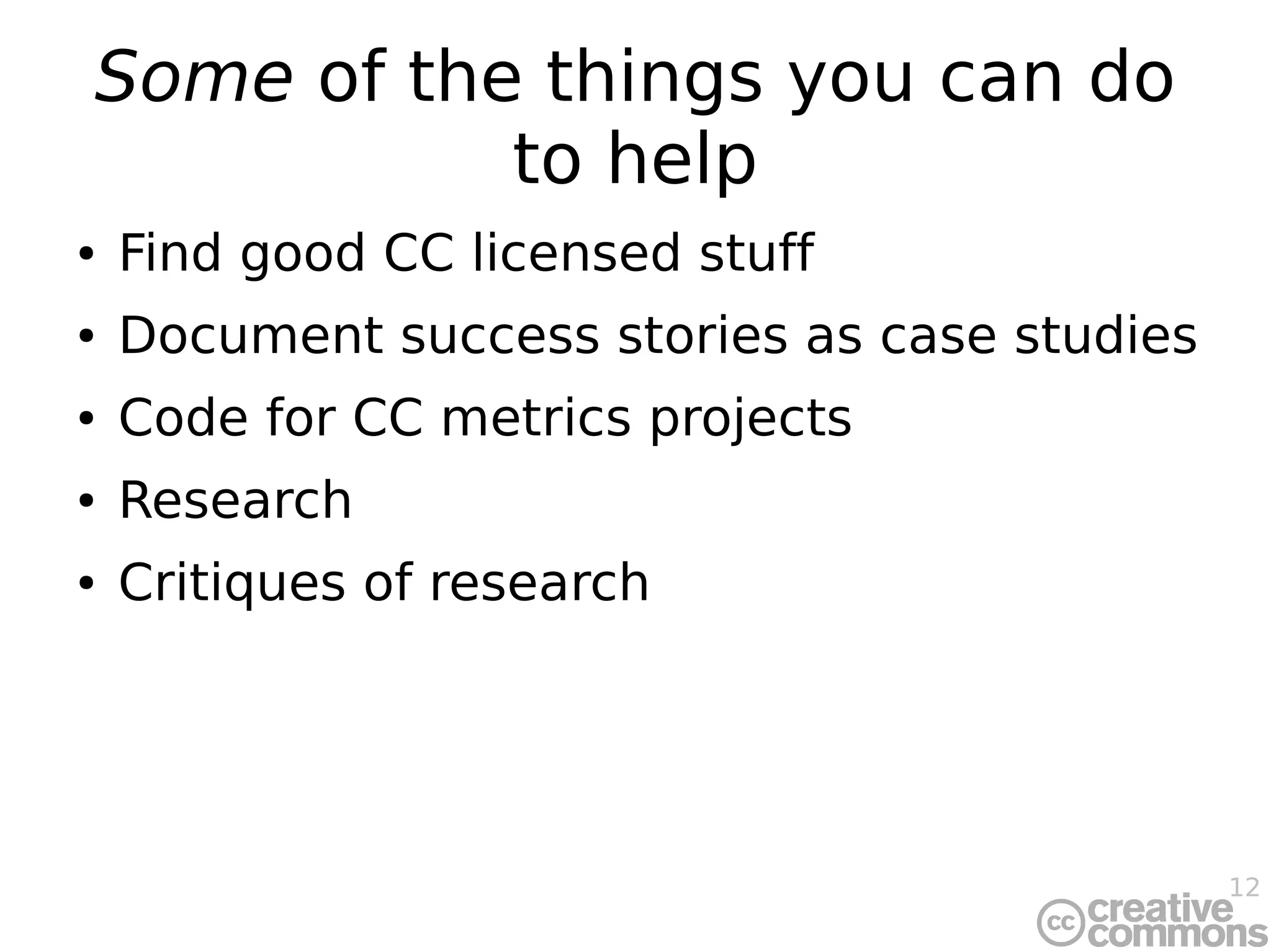 ACIA 2008: Toward Useful Creative Commons Adoption Metrics