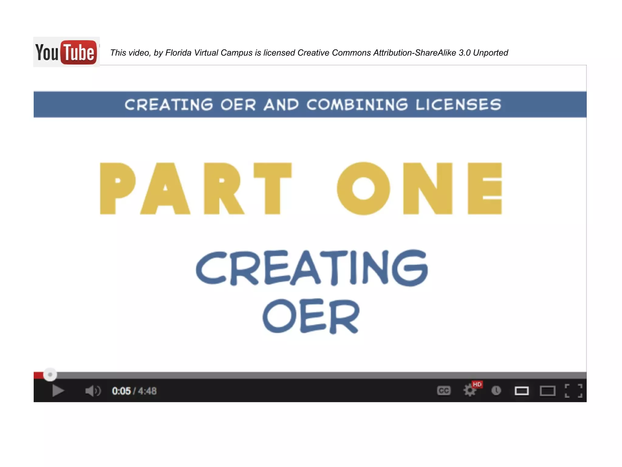 This video, by Florida Virtual Campus is licensed Creative Commons Attribution-ShareAlike 3.0 Unported
 