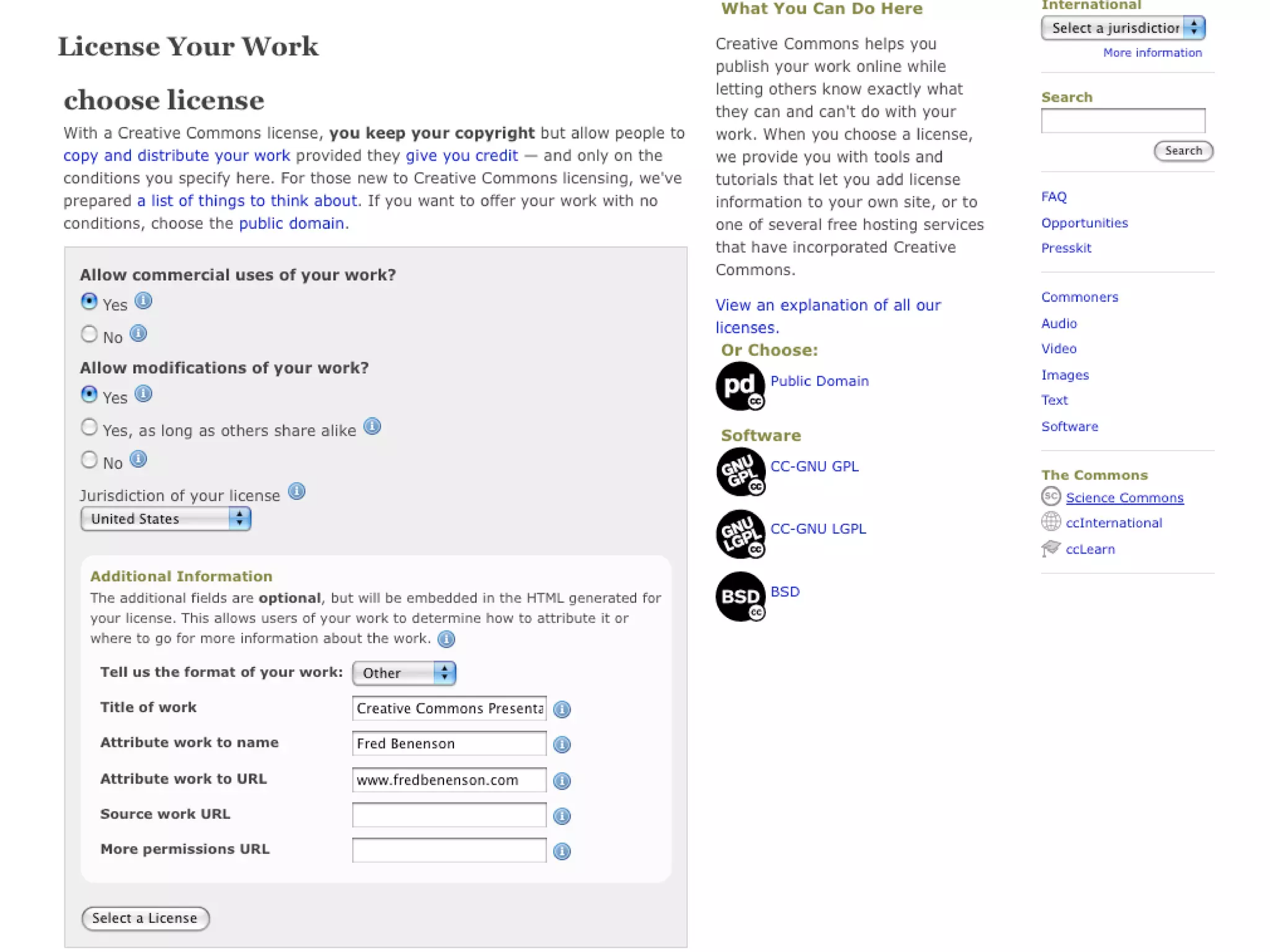 Creative Commons Spring 2009 Presentation