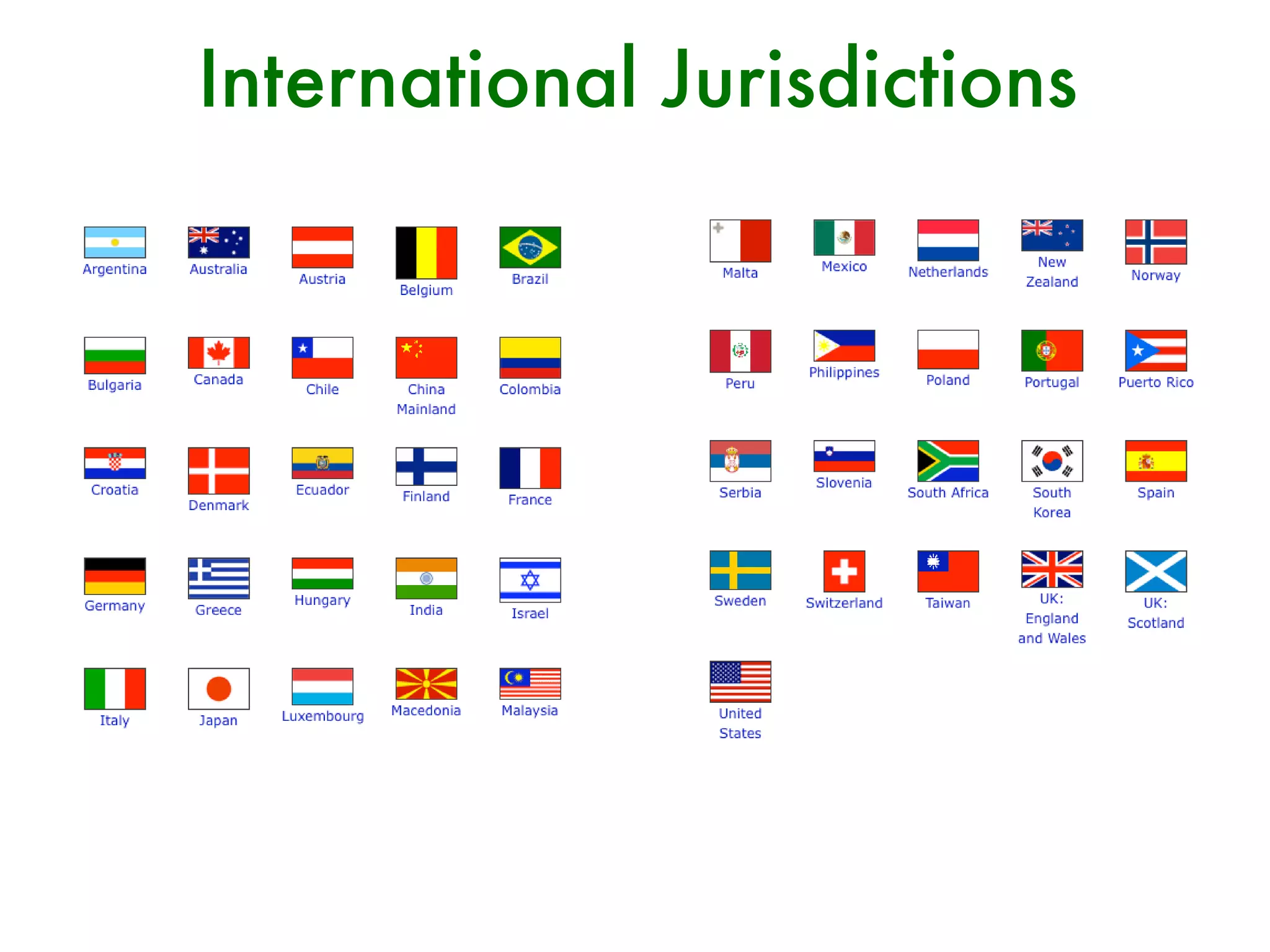 International Jurisdictions
 