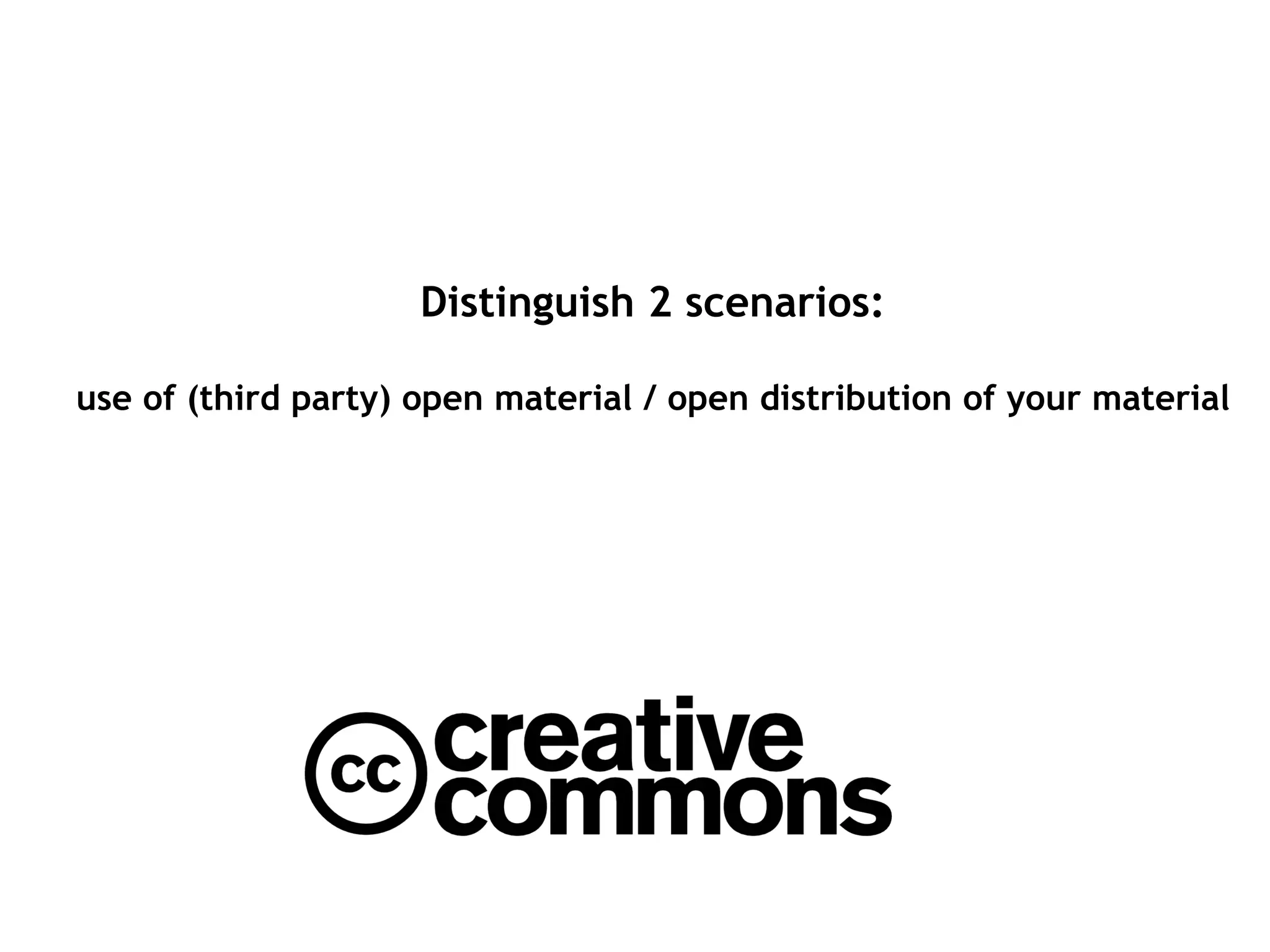 Distinguish 2 scenarios:
use of (third party) open material / open distribution of your material
 