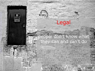 Legal people don’t know what they can and can’t do Clean Slate on Wall Street by  Kyle May  available at  http://www.flickr.com/photos/kylemay/498938859/   under a Creative Commons Attribution 2.0 licence CRICOS No. 00213J   