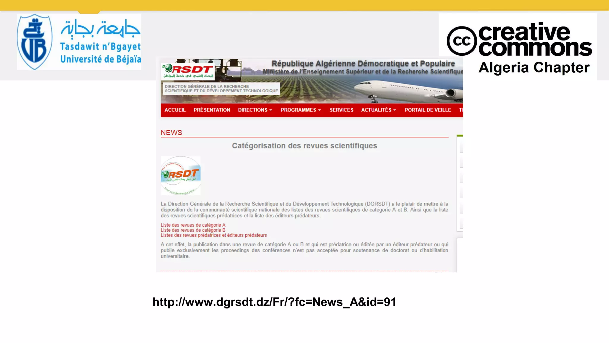 http://www.dgrsdt.dz/Fr/?fc=News_A&id=91
 