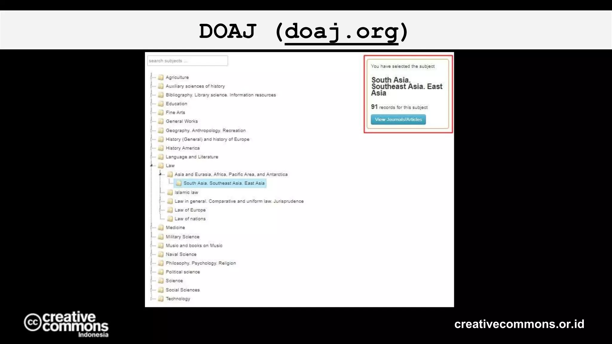 DOAJ (doaj.org)
creativecommons.or.id
 