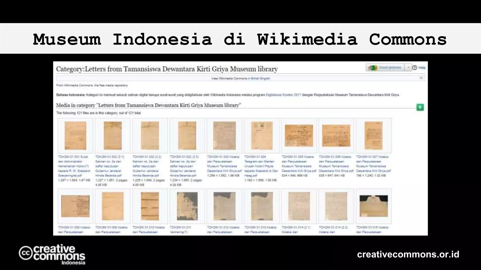 Museum Indonesia di Wikimedia Commons
creativecommons.or.id
 