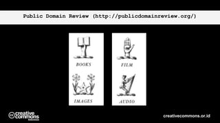 Public Domain Review (http://publicdomainreview.org/)
creativecommons.or.id
 