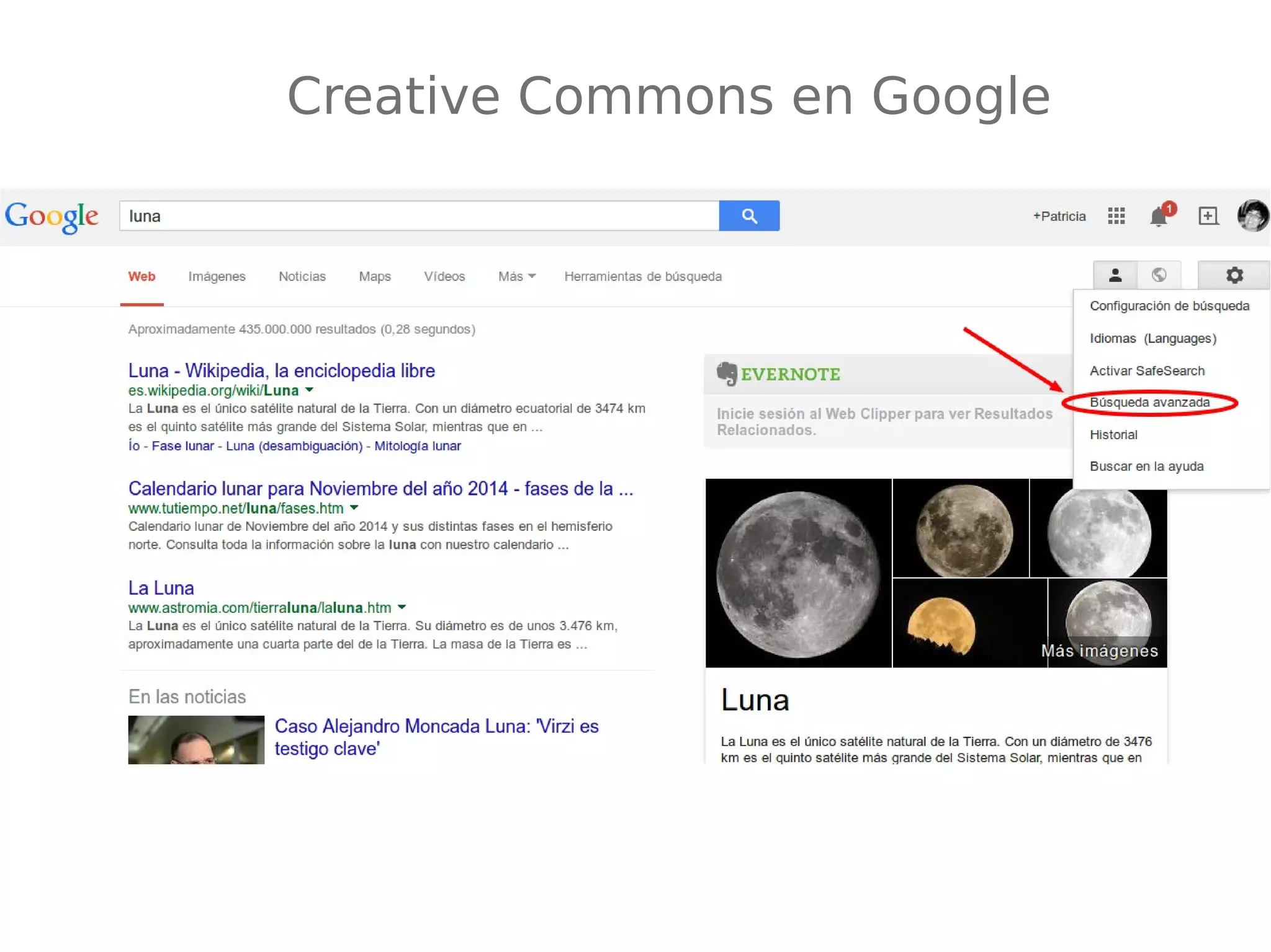 Creative Commons en Google 
 