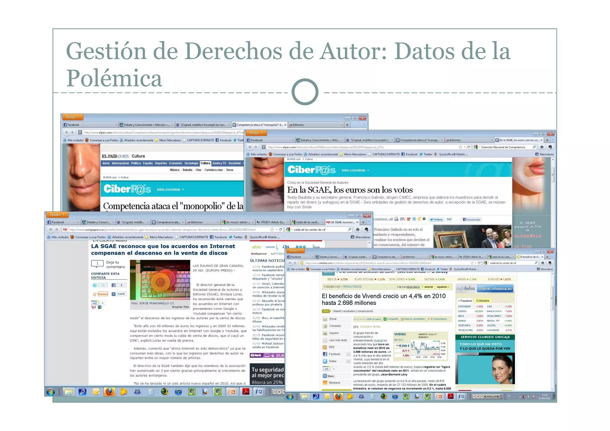 Gestión de Derechos de Autor: Datos de la
Polémica
 
