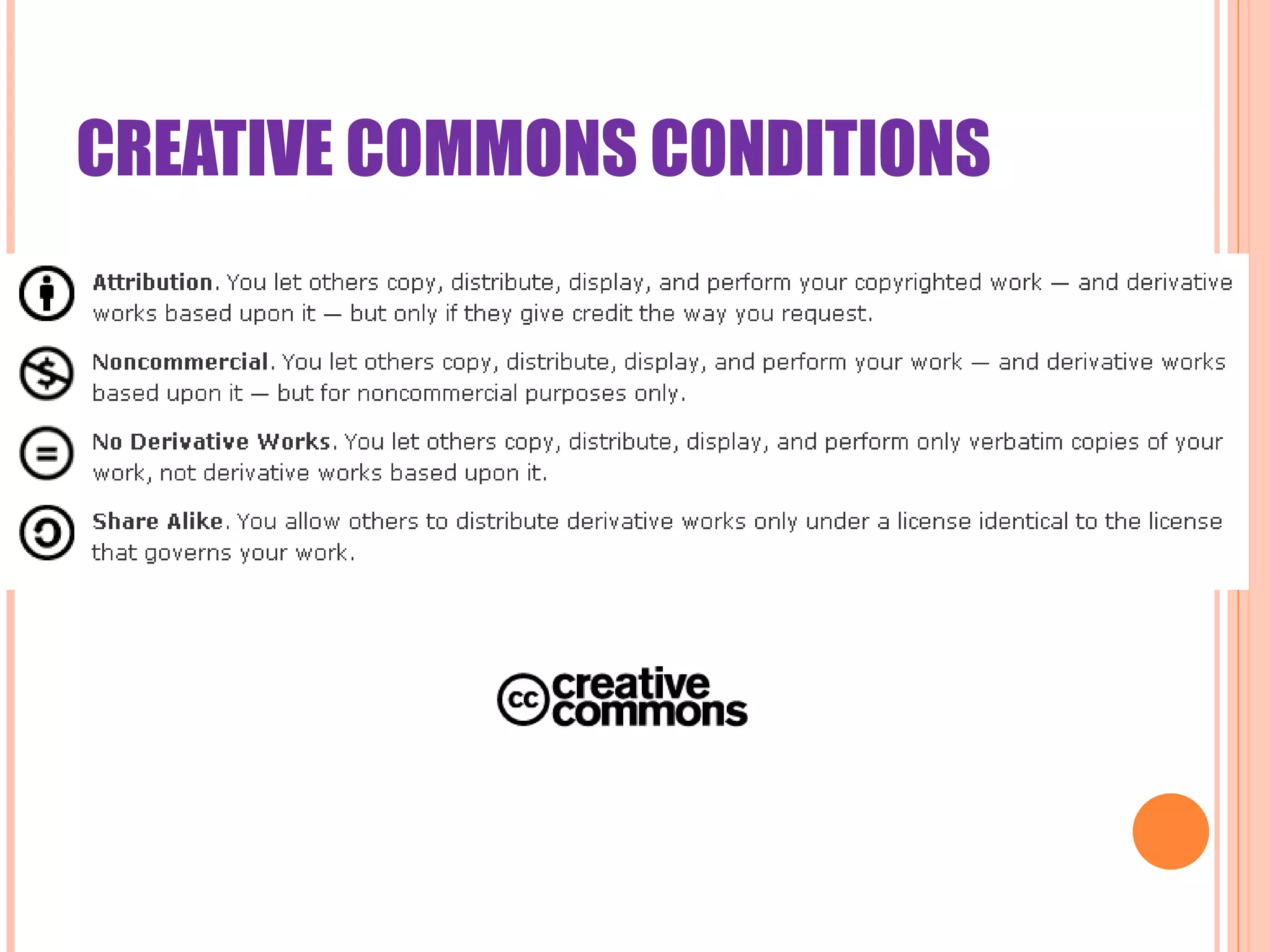 CREATIVE COMMONS CONDITIONS 