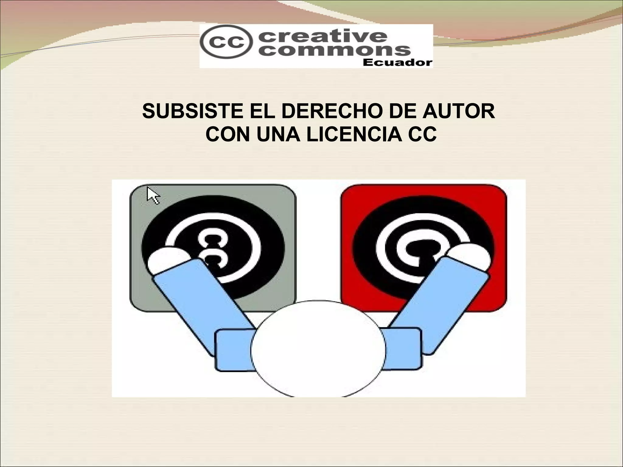SUBSISTE EL DERECHO DE AUTOR  CON UNA LICENCIA CC 