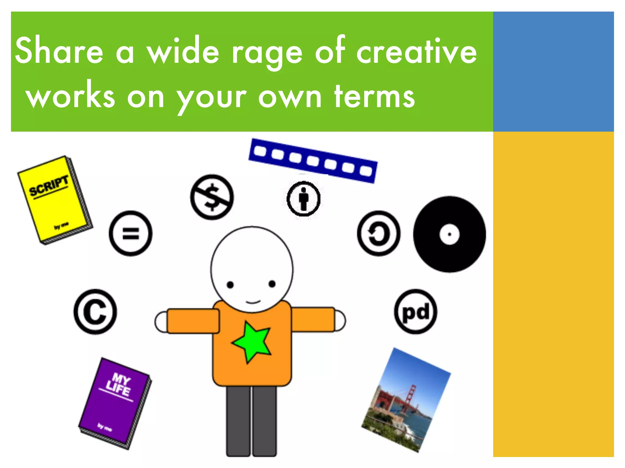 Share a wide rage of creative works on your own terms 