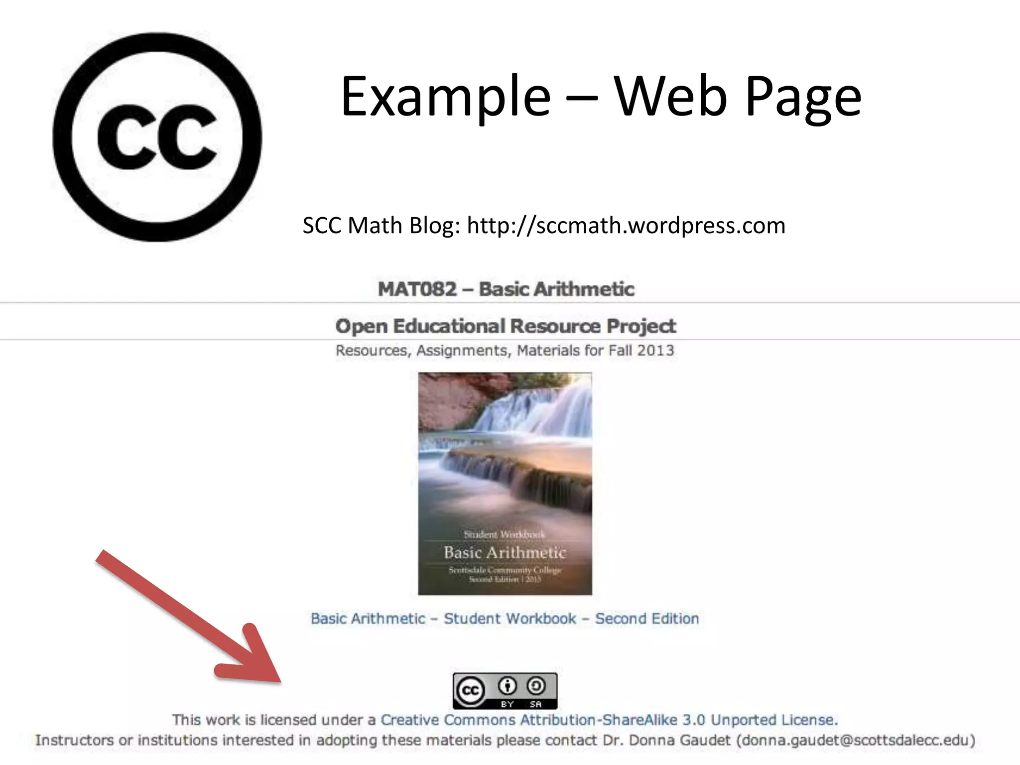Example – Web Page
SCC Math Blog: http://sccmath.wordpress.com
 
