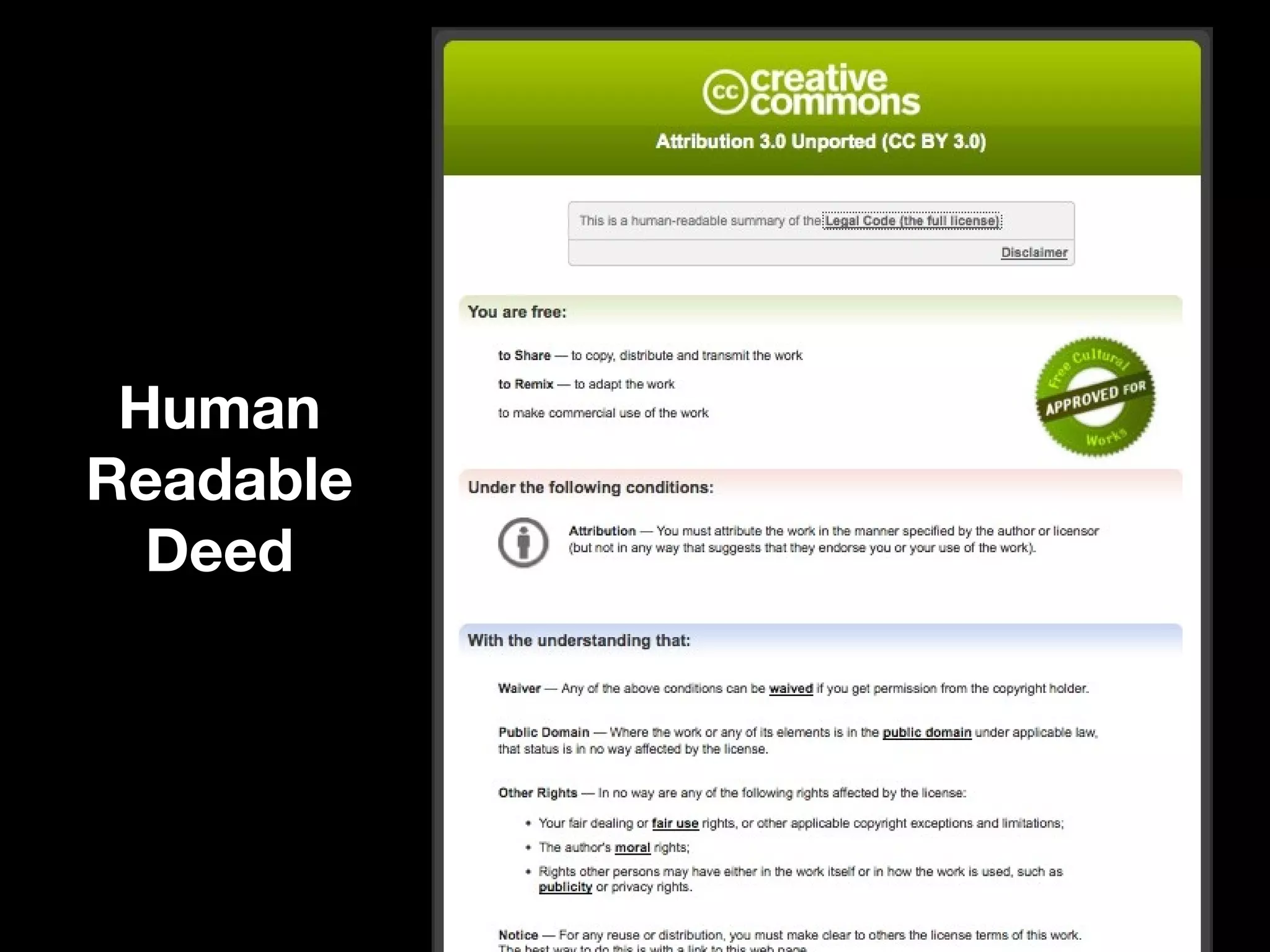 Human
Readable
Deed
 