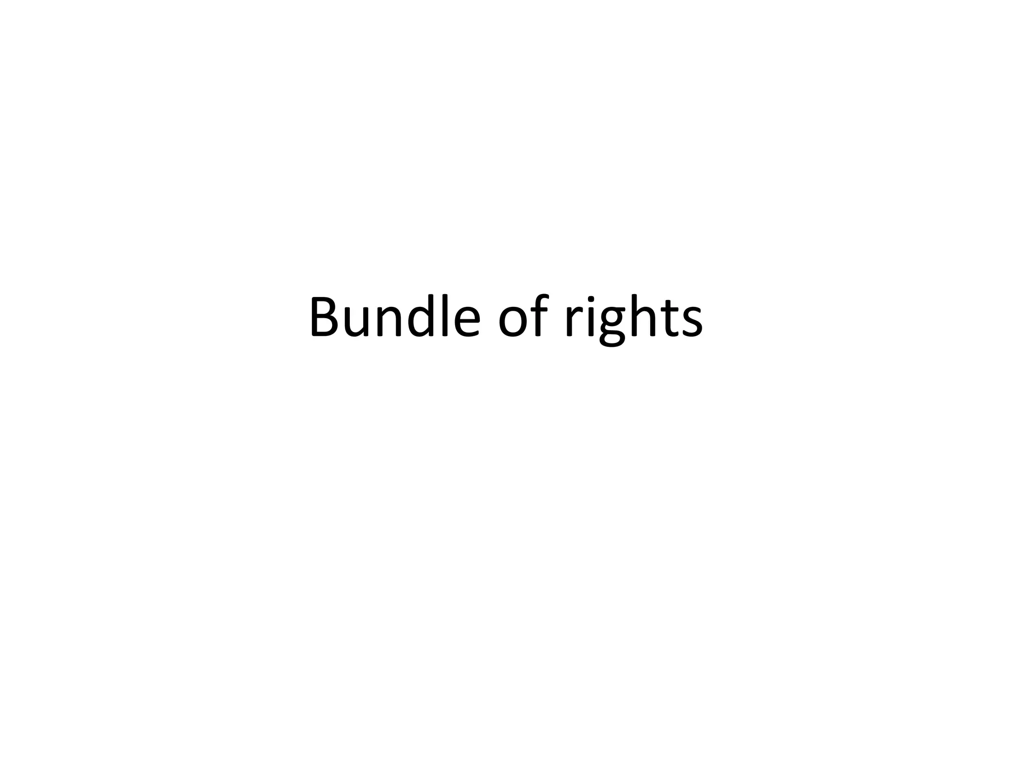 Bundle of rights
 
