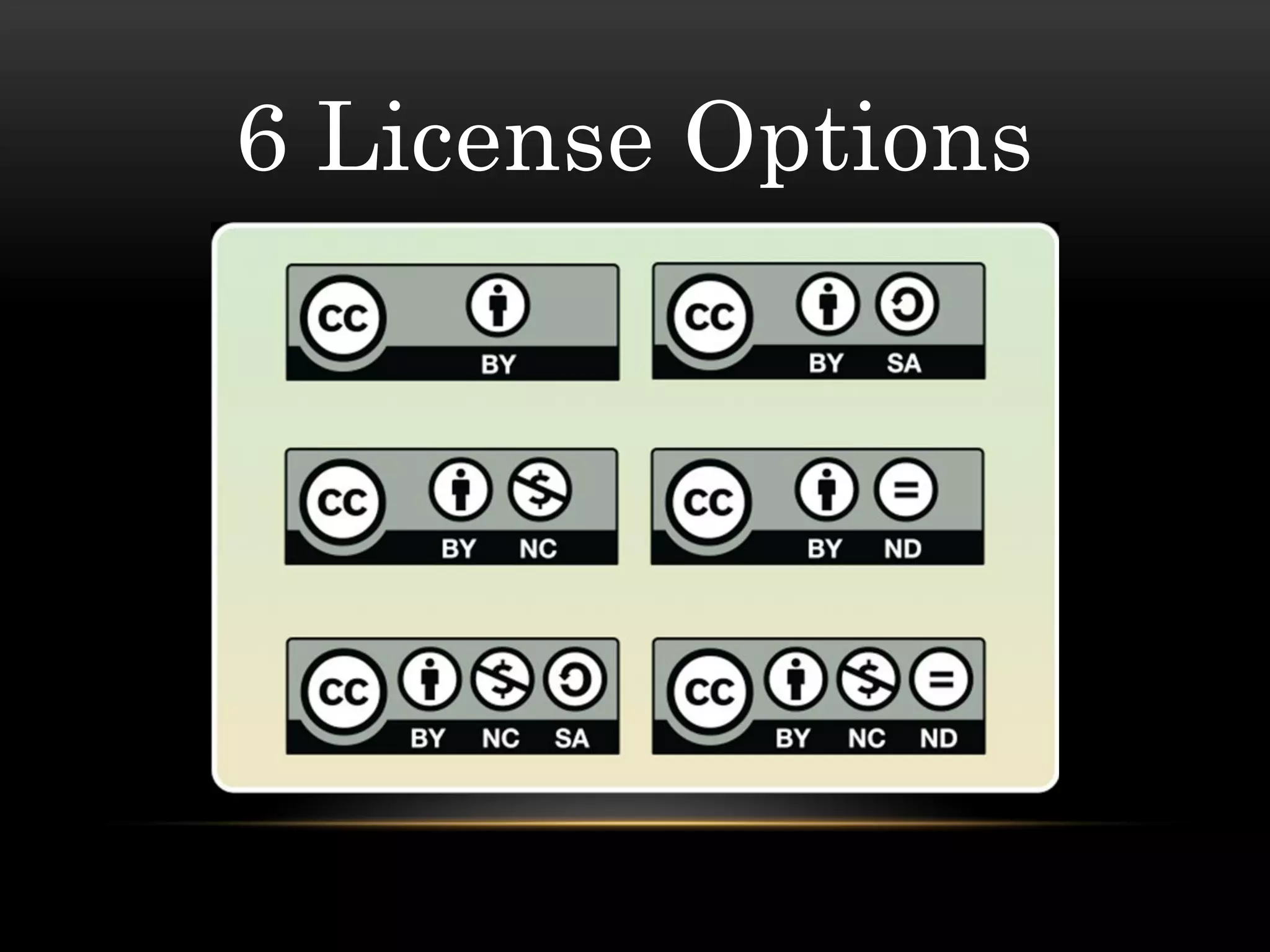 6 License Options
 